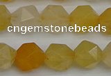 CNG7357 15.5 inches 10mm faceted nuggets yellow jade beads