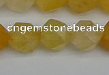 CNG7358 15.5 inches 12mm faceted nuggets yellow jade beads