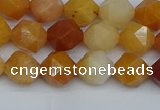 CNG7360 15.5 inches 6mm faceted nuggets yellow jade beads