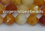 CNG7361 15.5 inches 8mm faceted nuggets yellow jade beads