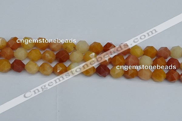 CNG7362 15.5 inches 10mm faceted nuggets yellow jade beads