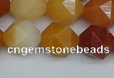 CNG7363 15.5 inches 12mm faceted nuggets yellow jade beads