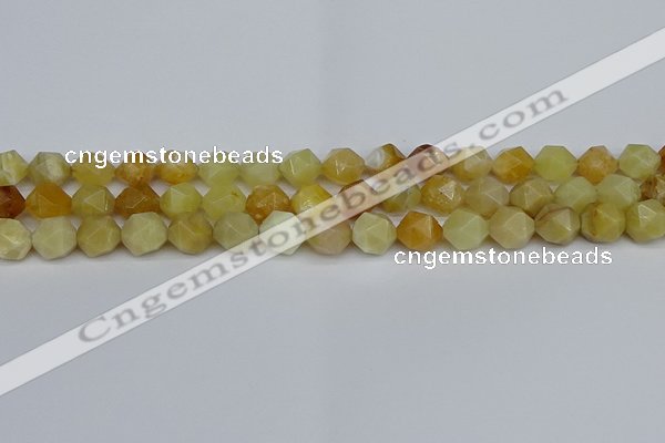 CNG7366 15.5 inches 8mm faceted nuggets yellow opal beads