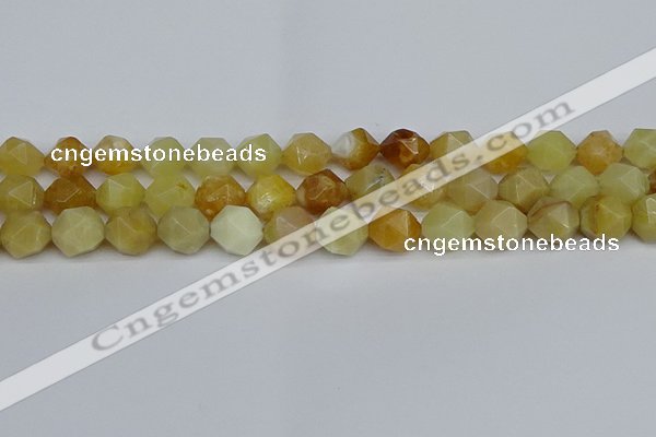 CNG7367 15.5 inches 10mm faceted nuggets yellow opal beads