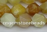 CNG7368 15.5 inches 12mm faceted nuggets yellow opal beads