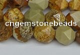 CNG7378 15.5 inches 12mm faceted nuggets picture jasper beads