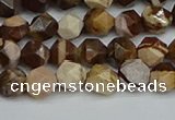 CNG7380 15.5 inches 6mm faceted nuggets zebra jasper beads