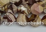 CNG7382 15.5 inches 10mm faceted nuggets zebra jasper beads