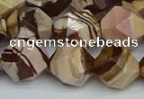 CNG7383 15.5 inches 12mm faceted nuggets zebra jasper beads