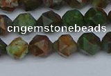 CNG7390 15.5 inches 6mm faceted nuggets green opal beads