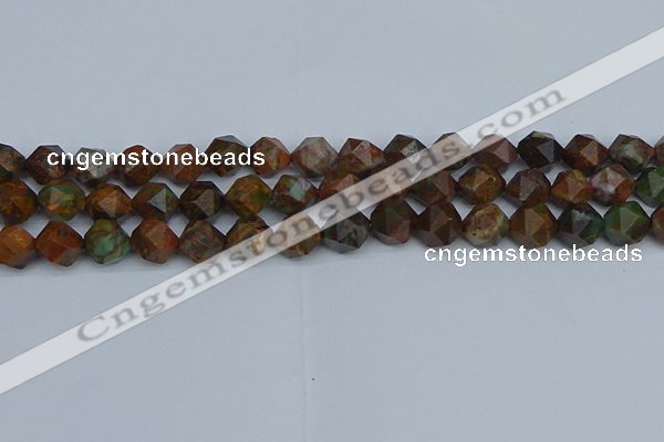 CNG7391 15.5 inches 8mm faceted nuggets green opal beads