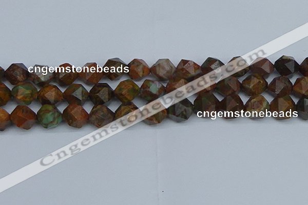 CNG7393 15.5 inches 12mm faceted nuggets green opal beads