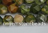 CNG7396 15.5 inches 8mm faceted nuggets rhyolite gemstone beads