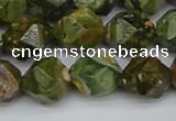 CNG7397 15.5 inches 10mm faceted nuggets rhyolite gemstone beads