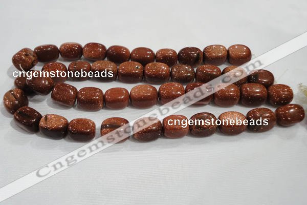 CNG740 15.5 inches 15*20mm nuggets goldstone beads wholesale