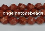 CNG7400 15.5 inches 6mm faceted nuggets goldstone beads