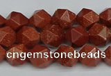 CNG7401 15.5 inches 8mm faceted nuggets goldstone beads
