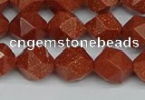 CNG7402 15.5 inches 10mm faceted nuggets goldstone beads