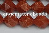 CNG7403 15.5 inches 12mm faceted nuggets goldstone beads