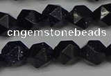 CNG7407 15.5 inches 10mm faceted nuggets blue goldstone beads