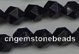 CNG7408 15.5 inches 12mm faceted nuggets blue goldstone beads