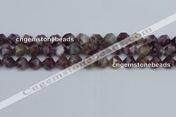 CNG7412 15.5 inches 10mm faceted nuggets tourmaline beads