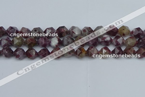 CNG7413 15.5 inches 12mm faceted nuggets tourmaline beads