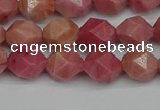 CNG7421 15.5 inches 8mm faceted nuggets rhodochrosite beads