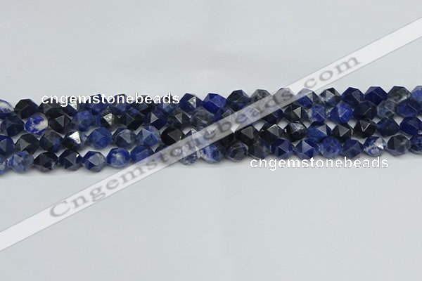 CNG7435 15.5 inches 6mm faceted nuggets sodalite gemstone beads