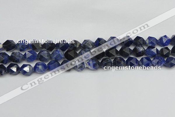 CNG7437 15.5 inches 10mm faceted nuggets sodalite gemstone beads