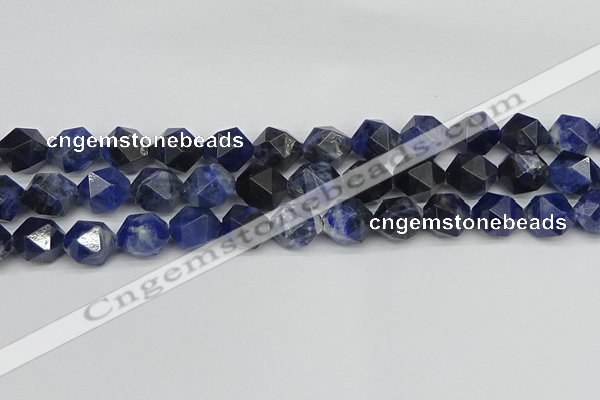 CNG7438 15.5 inches 12mm faceted nuggets sodalite gemstone beads