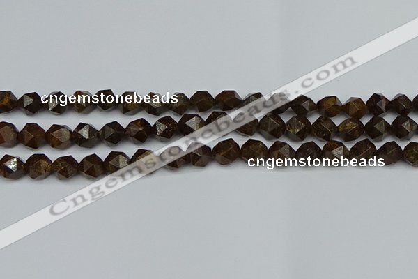 CNG7441 15.5 inches 8mm faceted nuggets bronzite gemstone beads