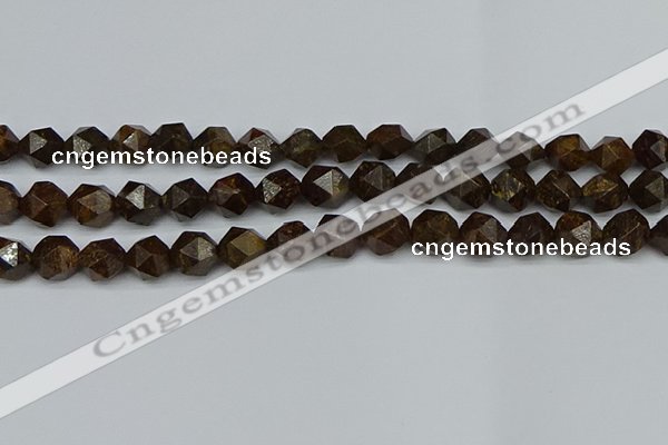 CNG7442 15.5 inches 10mm faceted nuggets bronzite gemstone beads