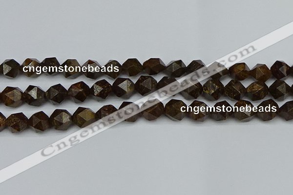 CNG7443 15.5 inches 12mm faceted nuggets bronzite gemstone beads