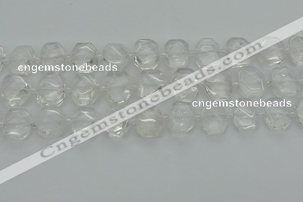 CNG7450 12*16mm - 15*20mm faceted freeform white crystal beads