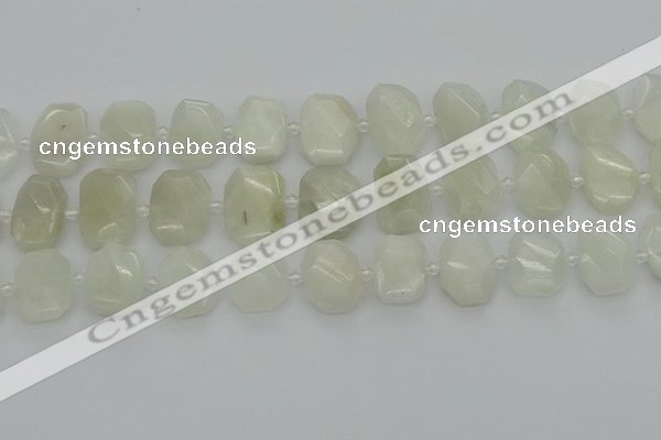 CNG7454 12*16mm - 15*20mm faceted freeform white moonstone beads