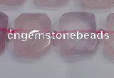 CNG7471 15.5 inches 18*25mm - 20*28mm faceted freeform rose quartz beads