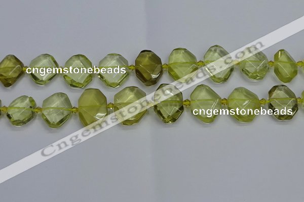 CNG7474 15.5 inches 13*18mm - 18*25mm faceted freeform lemon quartz beads