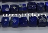 CNG7489 15.5 inches 8*8mm faceted nuggets lapis lazuli beads