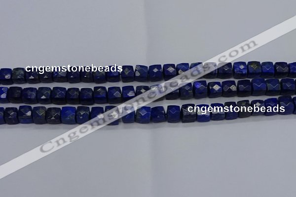 CNG7489 15.5 inches 8*8mm faceted nuggets lapis lazuli beads