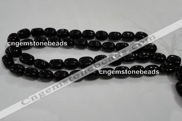 CNG749 15.5 inches 13*18mm nuggets black agate beads wholesale