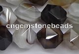 CNG7503 15.5 inches 10mm faceted nuggets line agate beads