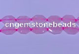 CNG7510 15.5 inches 25*35mm - 30*40mm faceted freeform rose quartz beads