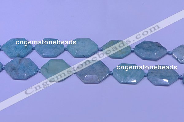 CNG7512 15.5 inches 25*35mm - 30*40mm faceted freeform amazonite beads