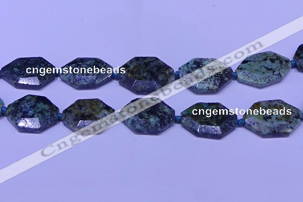 CNG7515 25*35mm - 30*40mm faceted freeform African turquoise beads