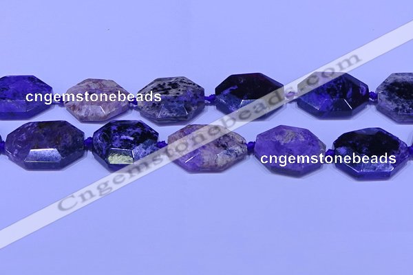 CNG7516 15.5 inches 25*35mm - 30*40mm faceted freeform charoite beads