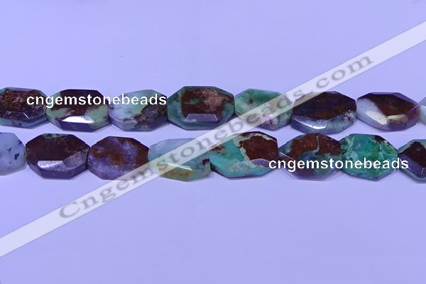 CNG7518 25*35mm - 30*40mm faceted freeform australia chrysoprase beads