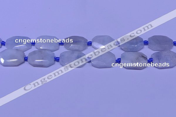 CNG7520 15.5 inches 18*25mm - 25*35mm faceted freeform aquamarine beads