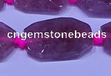 CNG7522 18*25mm - 25*35mm faceted freeform strawberry quartz beads