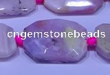 CNG7524 15.5 inches 18*25mm - 25*35mm faceted freeform pink opal beads